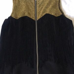 SOLD Gold and Black Tassel Party Dress